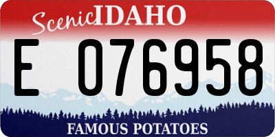 ID license plate E076958