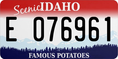 ID license plate E076961