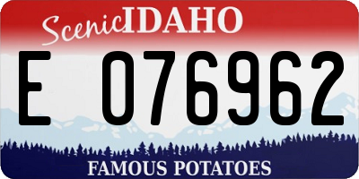 ID license plate E076962