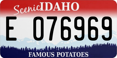 ID license plate E076969