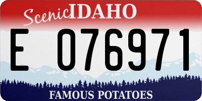 ID license plate E076971