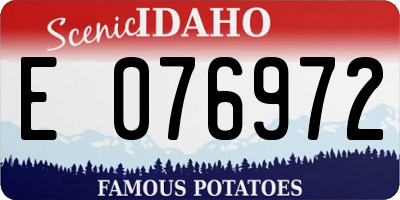 ID license plate E076972