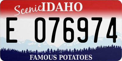 ID license plate E076974