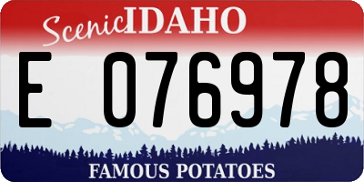ID license plate E076978