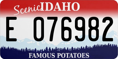 ID license plate E076982