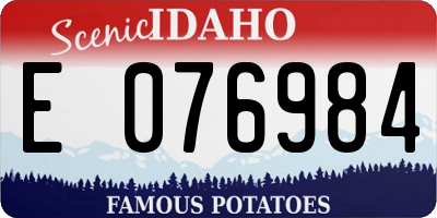 ID license plate E076984