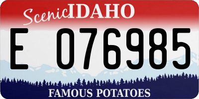 ID license plate E076985