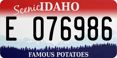 ID license plate E076986