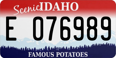 ID license plate E076989