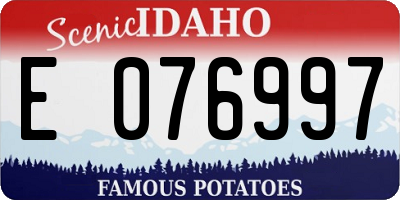 ID license plate E076997