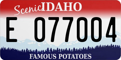 ID license plate E077004