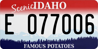 ID license plate E077006