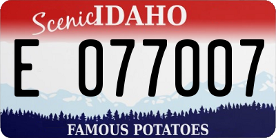ID license plate E077007