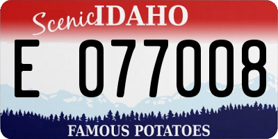 ID license plate E077008