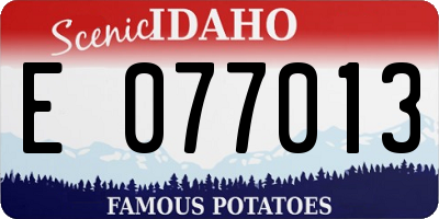 ID license plate E077013