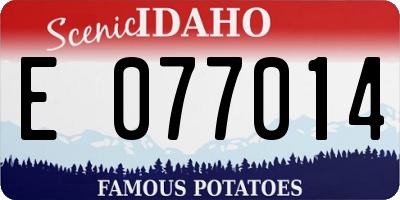ID license plate E077014