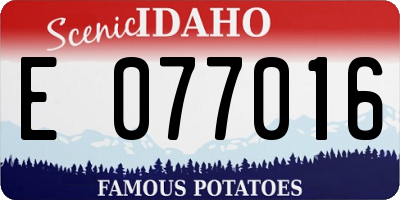 ID license plate E077016
