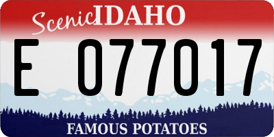 ID license plate E077017