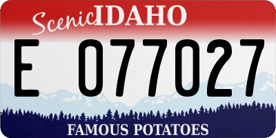 ID license plate E077027