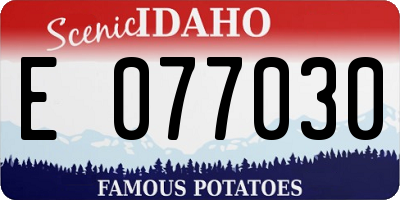 ID license plate E077030