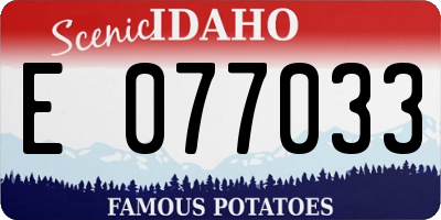 ID license plate E077033