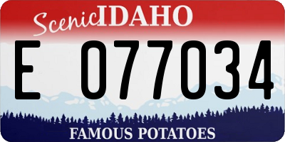 ID license plate E077034