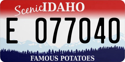 ID license plate E077040