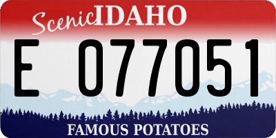 ID license plate E077051