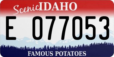 ID license plate E077053