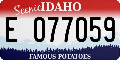 ID license plate E077059