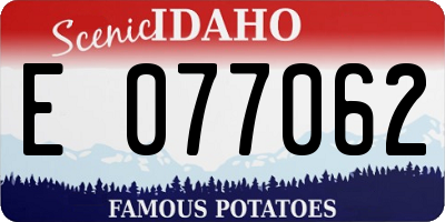 ID license plate E077062