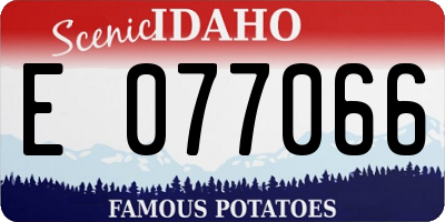 ID license plate E077066
