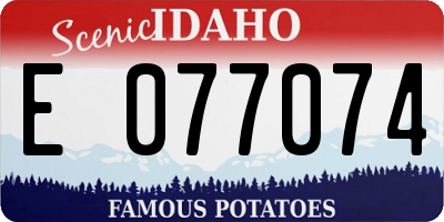 ID license plate E077074