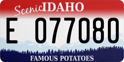 ID license plate E077080