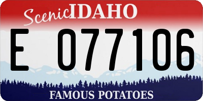 ID license plate E077106