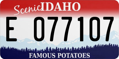 ID license plate E077107