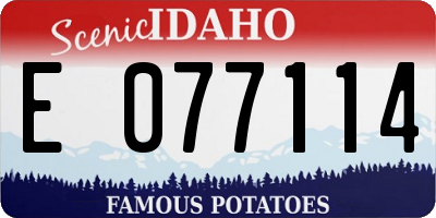 ID license plate E077114