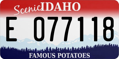 ID license plate E077118