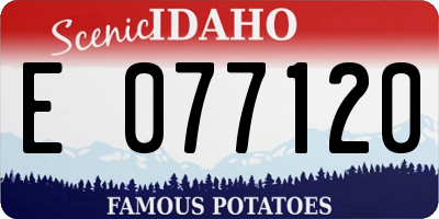 ID license plate E077120