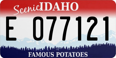ID license plate E077121