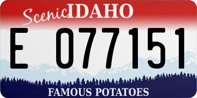 ID license plate E077151
