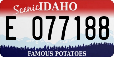 ID license plate E077188