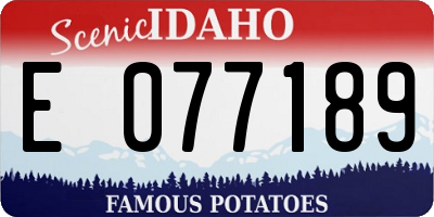 ID license plate E077189
