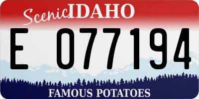 ID license plate E077194