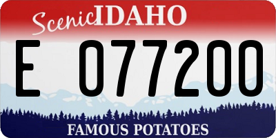 ID license plate E077200