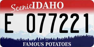 ID license plate E077221