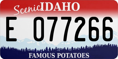 ID license plate E077266