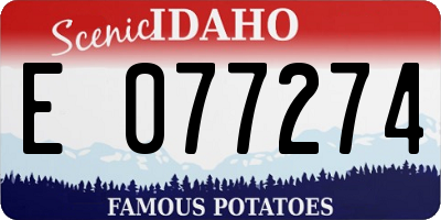 ID license plate E077274