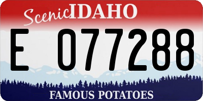 ID license plate E077288
