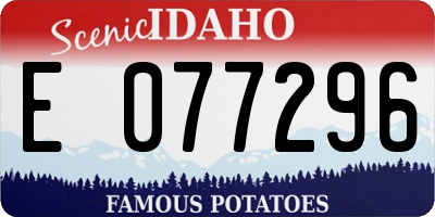 ID license plate E077296